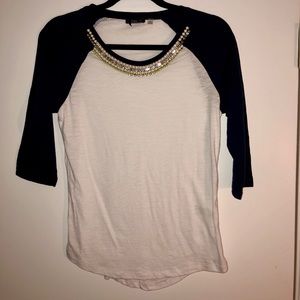 Women’s baseball T-shirt with jewel embellishment